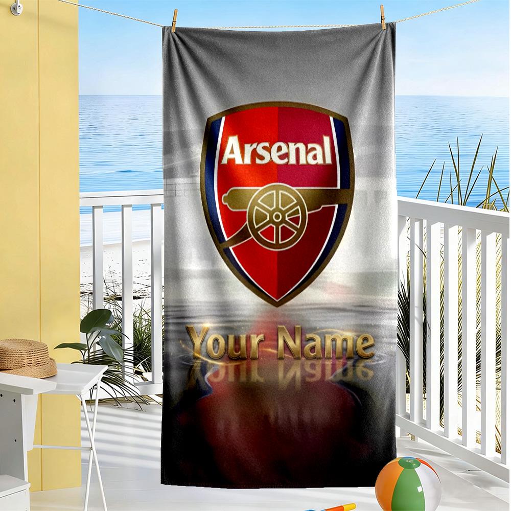 Arsenal F.c. Personalized Name Beach Towel Quick-Dry Soft Microfiber Suitable for Sports Travel Swimming Yoga Bathroom Beach And Pool