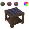LED Coffee Table Brown Oak Effect 53 x 53 x 45 cm Engineered Wood