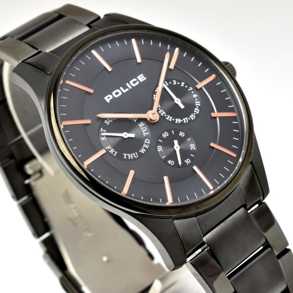 Used Police POLICE 14701JSB Men's Watch Metal Strap Black x Rose Gold Quartz Courtesy Unused