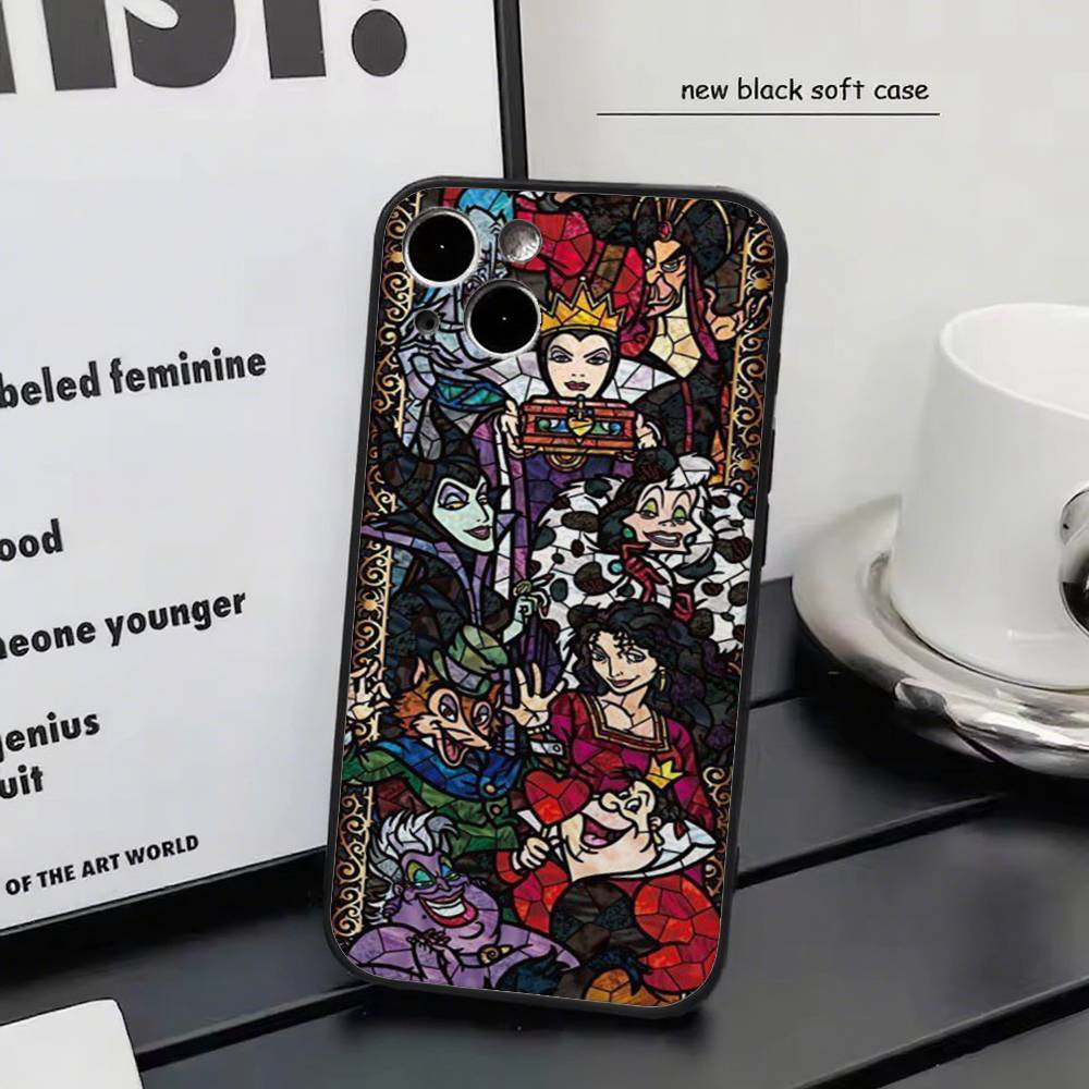 

Злодеи Диснея Для iPhone 17 air 16 15 14 13 12 11 Pro Черный Мягкий Чехол для Телефона iphone 13 Pro