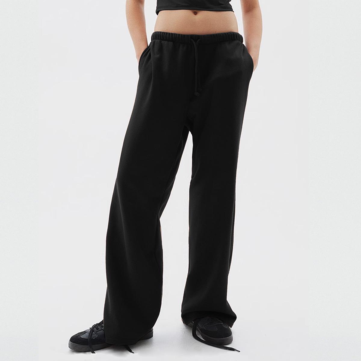 

Осенние свободные брюки для йоги 2024: Повседневные спортивные джоггеры с эластичной талией на кулиске, широкие штанины, идеально подходят для фитнеса и тренировок L чёрный