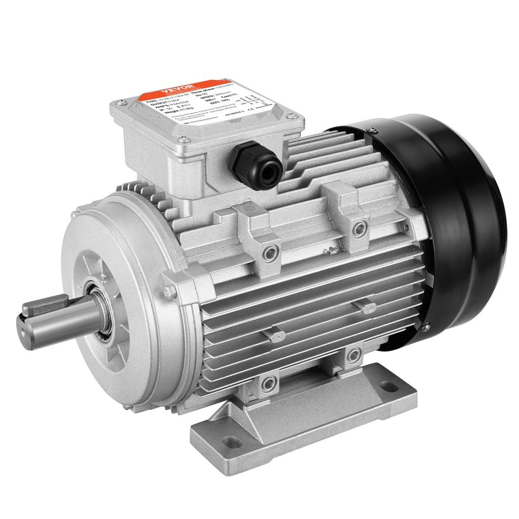 VEVOR 2.2KW Electric Motor 2890 rpm, AC 400V 4.7A, 90L, B3 Frame, Air Compressor Motor 3-Phase, 24mm Keyed Shaft