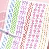 6Pcs Colored Curve Highlighter Pens Set 6 Shapes Roller Tip Marker for Journaling School Supplies