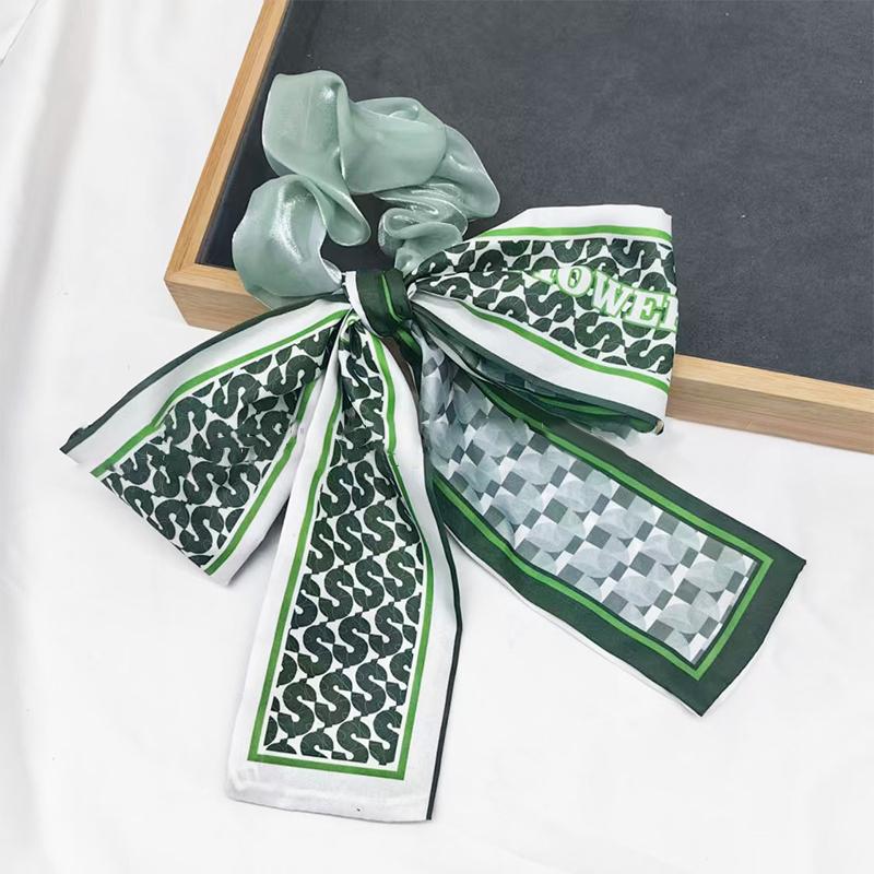 Printed Bow Hair Rope Elegant Ribbon Ponytail Hair Band For Women Sweet Rubber Band Hair Ring Fashion Headdress Hair Accessories