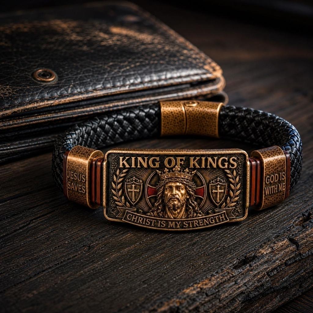 Christian Bracelet King of Kings Jesus Christ Is My Strength Religious Wristband Jesus Saves God Is With Me Inspirational Jewelry Gift