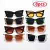 5pcs/8pcs Vintage Cat Eye Sunglasses Women Brand Small Cateye Frame Sun Glasses Female Designer Retro Shades Oculos UV400
