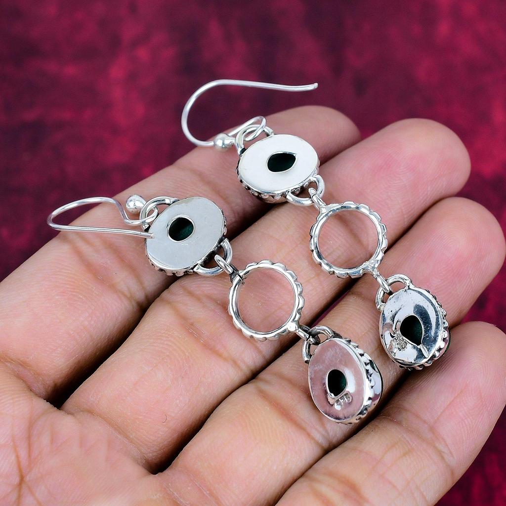 Malachite Earrings, 925 Sterling Silver Jewelry, Gift For Women Handmade Earrings Gemstone Jewelry