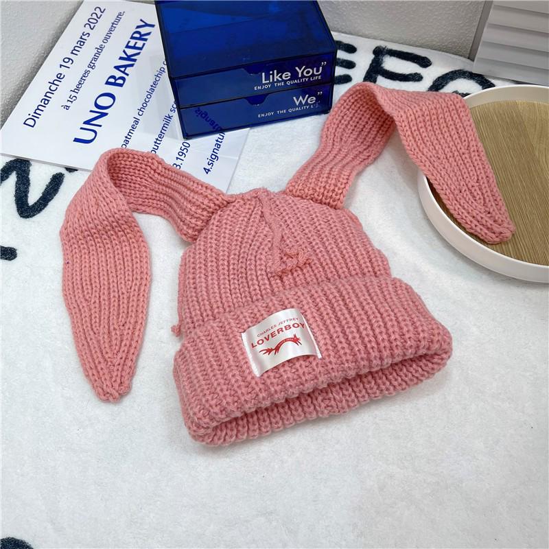 Осенне-зимняя женская шерстяная шапка Loverboy с милыми ушками кошки/свиньи - Универсальная вязаная шапка для пары