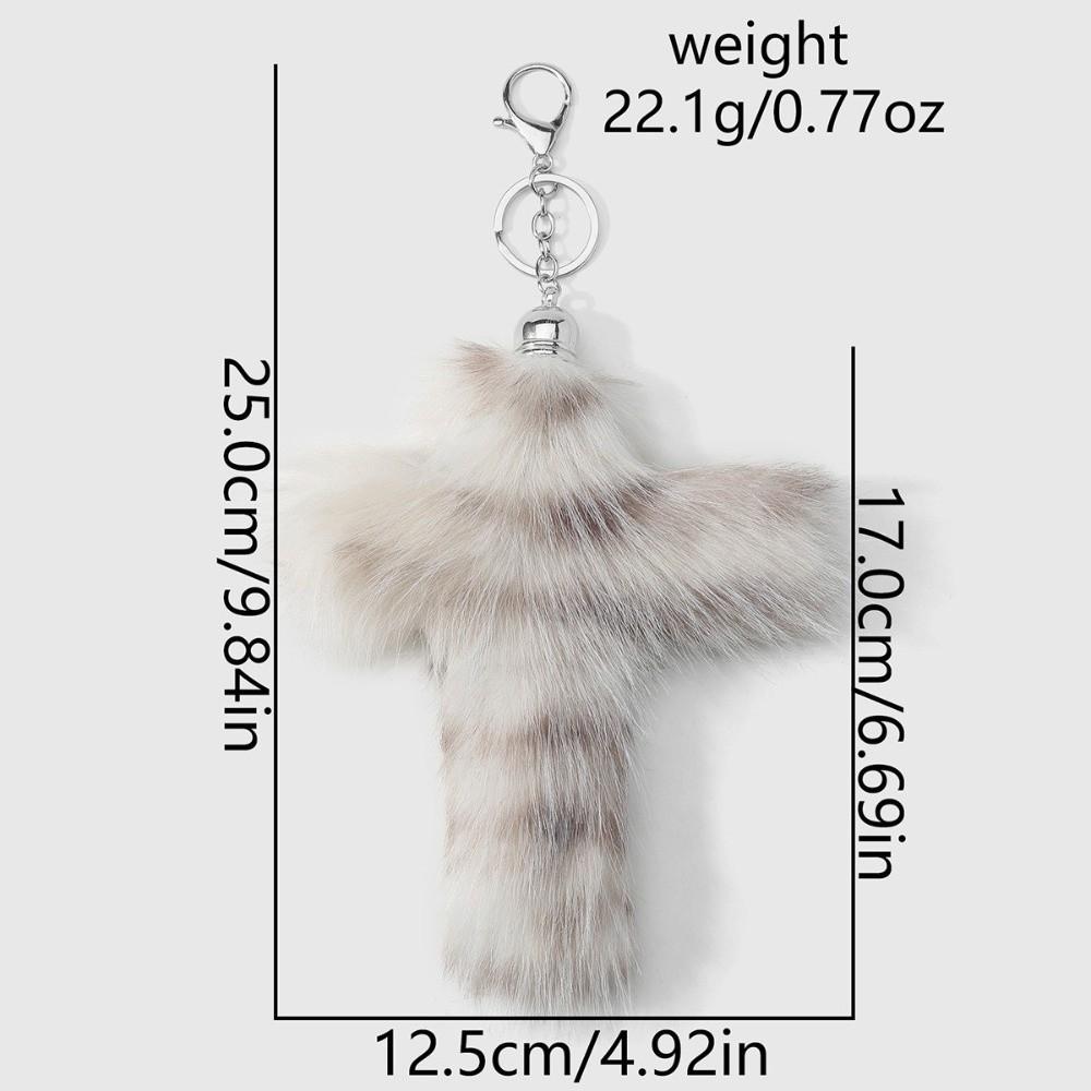 Plush Keychain Accessories Zebra Print Bag Pendant Aesthetic Cross Keychain  Goth Jewelry