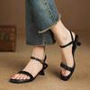 Krazing Pot Cow Skin Thin Med Heels Concise Style Summer Size 42 Basic Clothing Dating Women Sandals