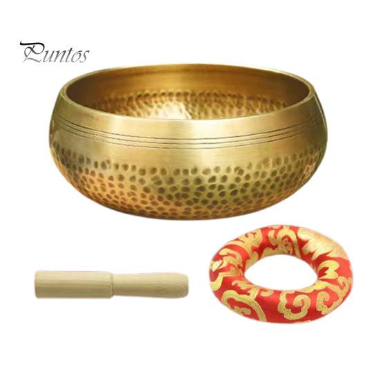 Meditation Singing Bowl Set Alloy Sound Bowl with Wooden Striker Cushion Healing Sound Bowl for Mindfulness Yoga Meditation Self-Regulation
