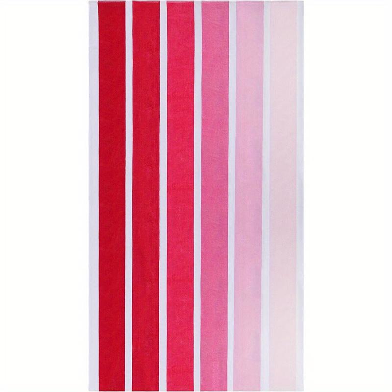 

Beach Towel Gradient Pink Stripes Printed Pattern Sunscreen And Windproof Suitable For Swimming Pool Camping Travel Blanket W40*H60(CM)