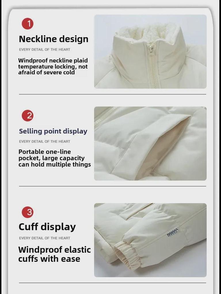 Dicke, mit Baumwolle gefütterte Winterjacke für Herren, warme, lockere Passform für junge Männer