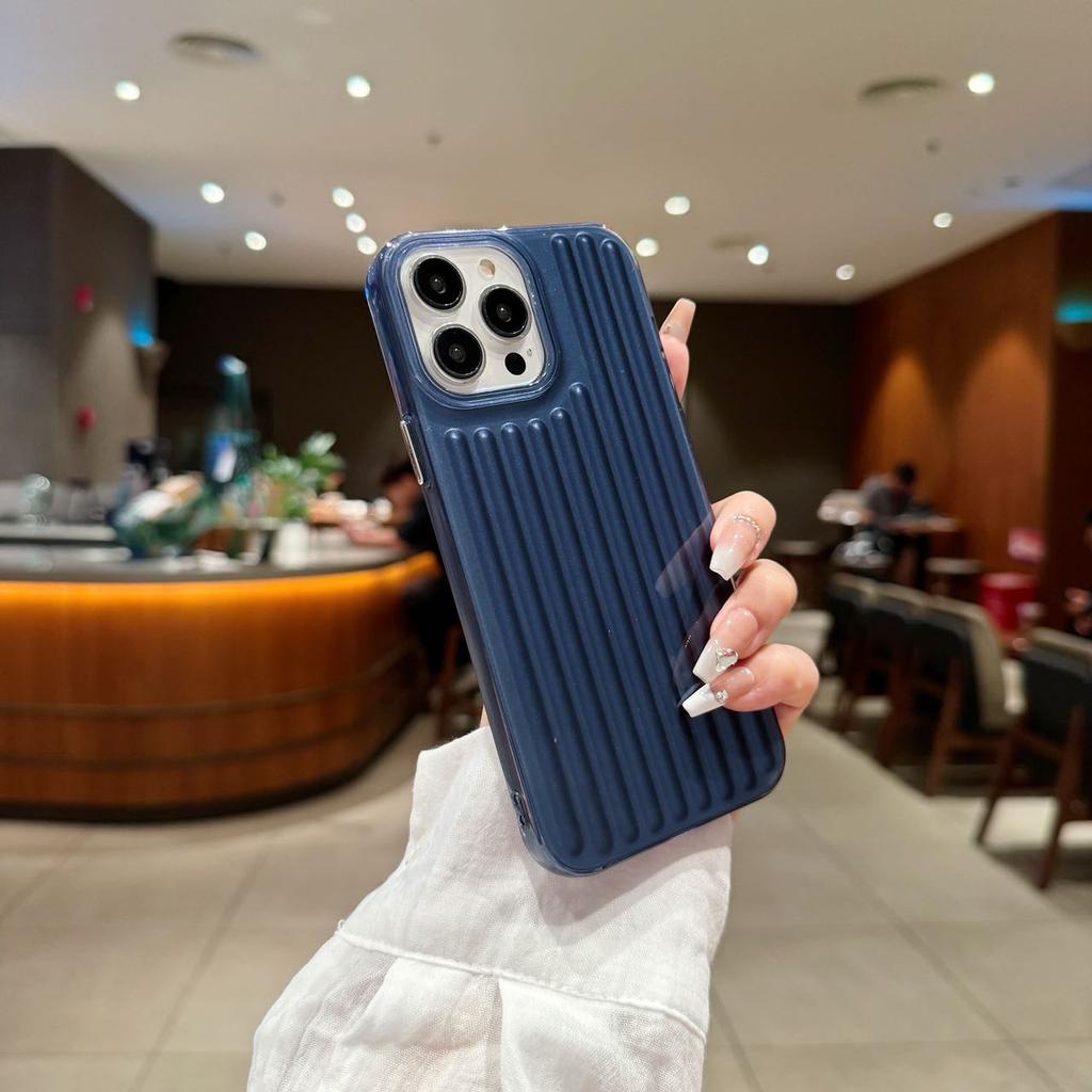 Fashion Corrugated Suitcase Stripe Case For Apple iPhone 17 Air 16 E 15 14 Plus 13 12 11 Pro Max Soft Silicone Shockproof Cover