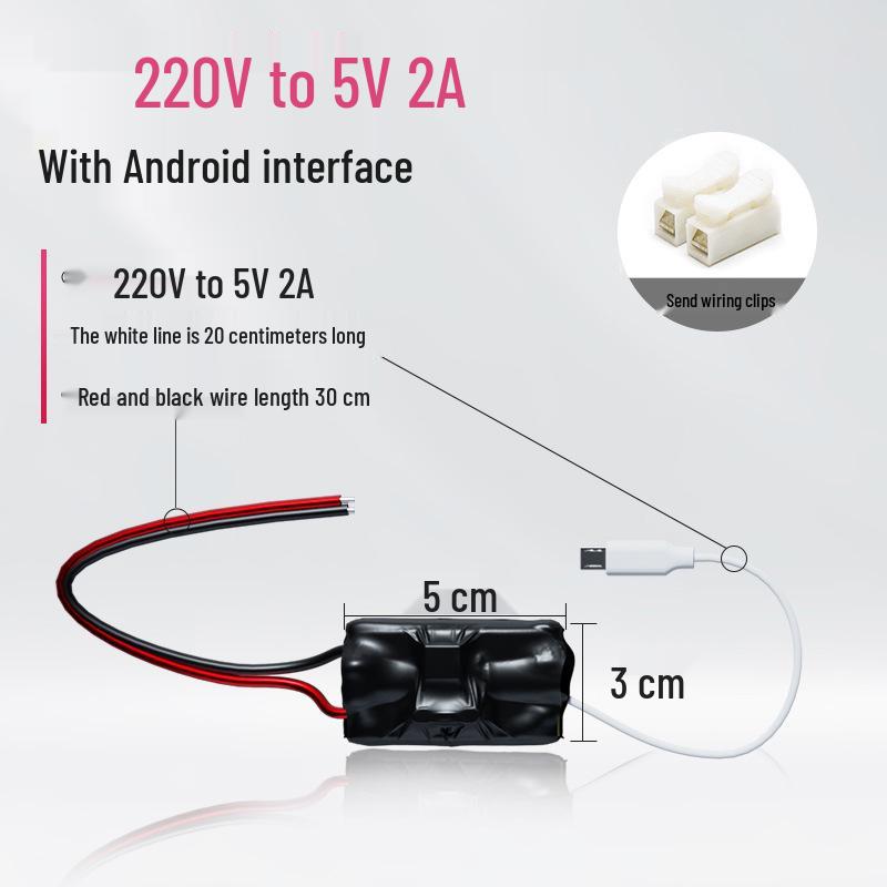 4K Wireless Camera 220V to 5V DC Step-Down Converter, USB Voltage 1A Power Supply