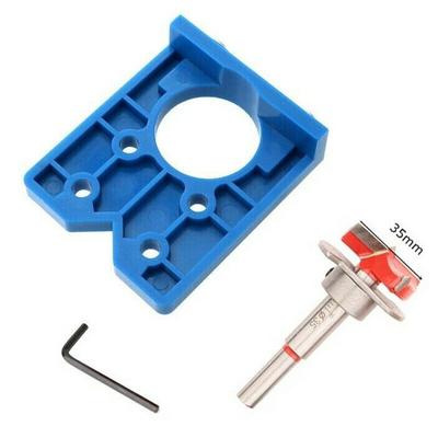 35mm Cabinet Hinge Jig Drilling Wood Hole Saw Drill Locator Guide Tools Set