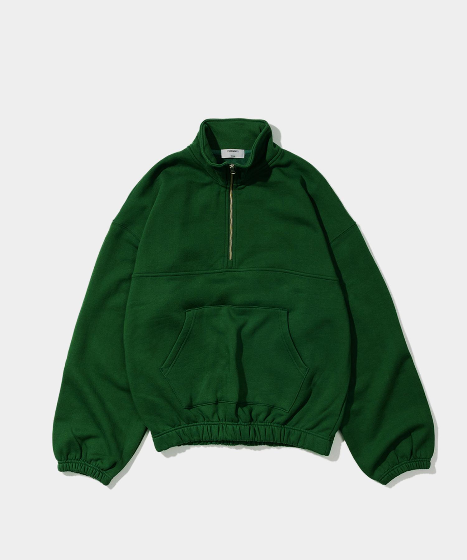 Stand Ments Comfy Half Zip Sweatshirt Olive Large