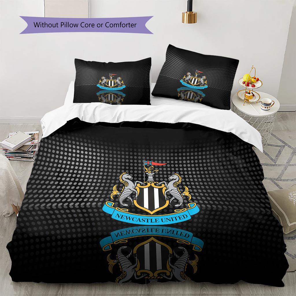 Newcastle United Pattern Bedding Quilt Set Home Decoration Gift (1 * Duvet Cover + 2 * Pillowcase Without Core)