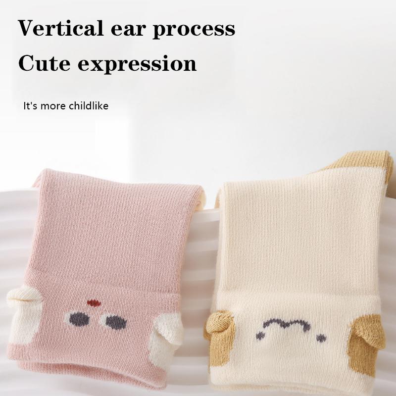 Herbst Niedliche Babysocken Warme Baumwolle Säuglingssocken Cartoon Baby Kniestrümpfe Rutschfeste Kleinkindsocken für Kinder