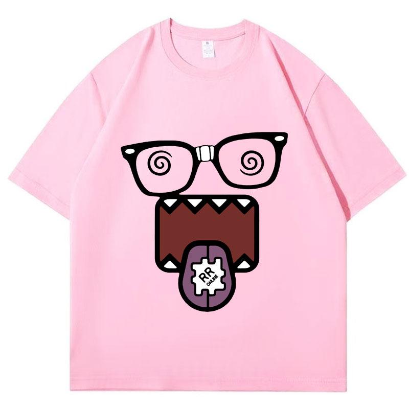 Domo Kun Funny Meme T Shirts Mens Women Clothes Classic Cotton Casual Tee Shirts Short Sleeve Oversized Tshirt Tops Streetwear
