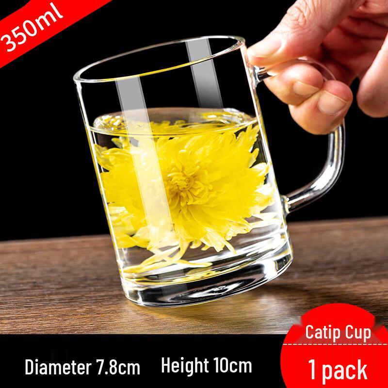 Zhuopu Thickened Heat-Resistant Glass Teacup with Handle