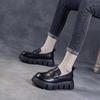 Soft Leather Comfortable Women's Shoes Muffin Shoes Platform British Small Leather Shoes One Pedal Single Shoes Women's Summer New
