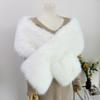 Faux Fur Cross Scarf Soft Fluffy Shawl Wrap New Evening Dress Scarf
