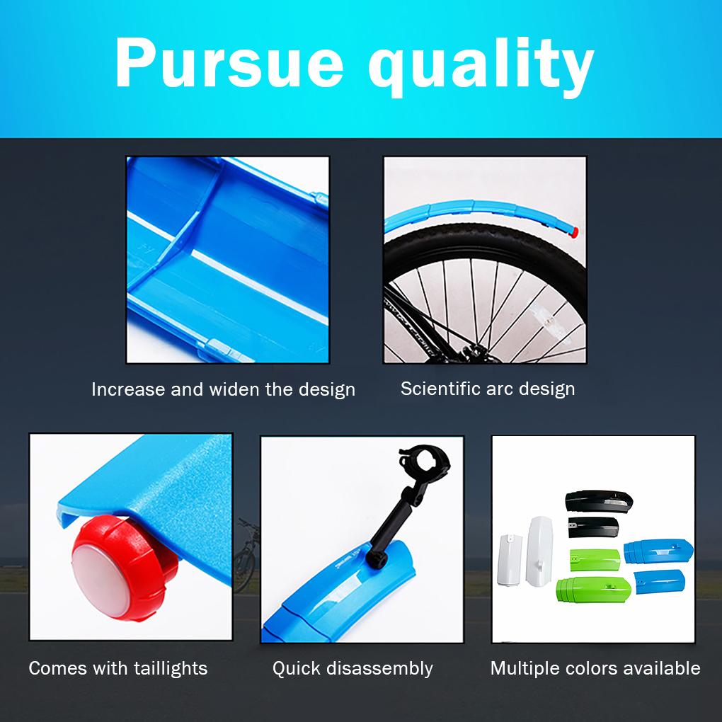 1 Paar Teleskopische Faltbare Schutzbleche Rennrad Vorne/Hinten Schmutzfänger Mit Rücklicht Fahrrad Schutzblech Fahrrad Schmutzfänger