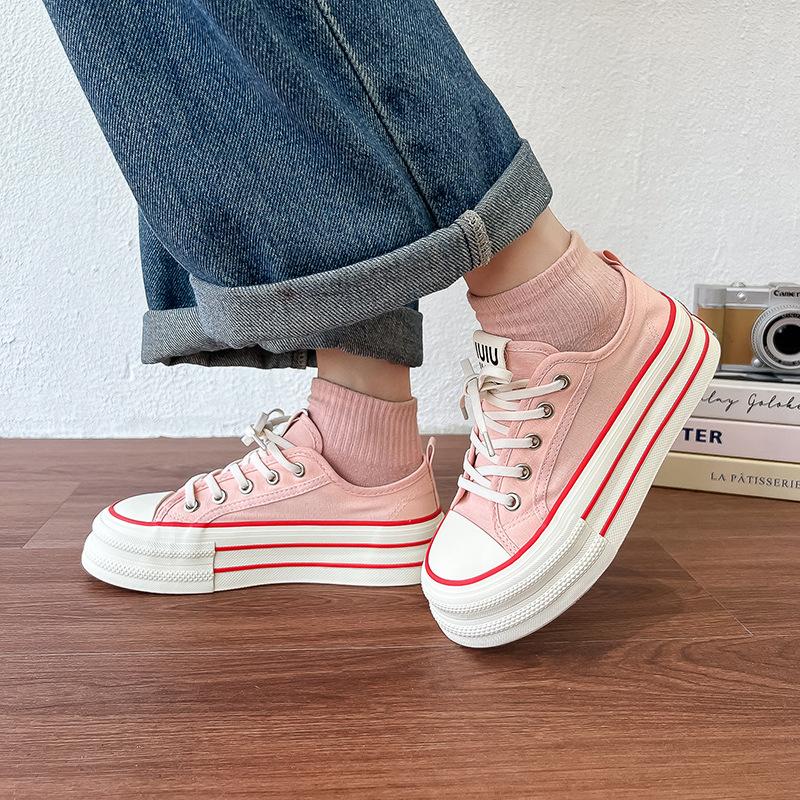 Summer versatile canvas shoes 2025 new summer platform white shoes breathable niche casual board shoes women's shoes