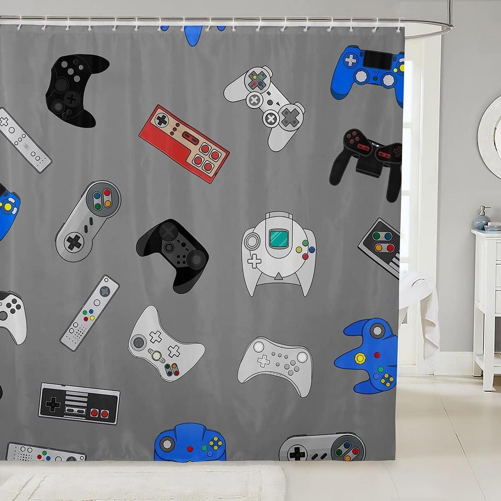 Japanese Ukiyoe Fish Shower Curtain Ocean Surfing Koi Fabric Shower Curtains Kids Boys Adult Japanese-Style Exotic Koi Animal