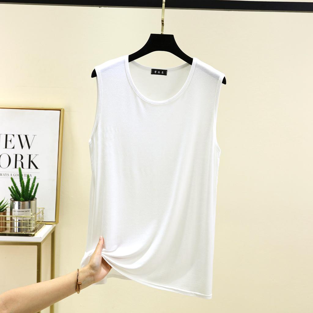 Modal loose vest men's summer new solid color casual and comfortable round neck seamless bottoming top