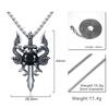European and American Jewelry Creative Double Dragon Sword Black Gem Pendant Necklace Retro Necklace Men