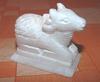 TreegoArt White Marble Statue Nandi Idol Small Sculpture Figurine Showpiece Item for Home Decor - Pack of 1