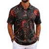 Men's Halloween Print Short Sleeve Shirt for Casual Party Wear