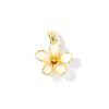 2 pcs 18k Gold Plated CharmsTransparent Zircon Pearl Umbrella Flower Melon Seed Buckle Brass Pendant For DIY Necklace Making