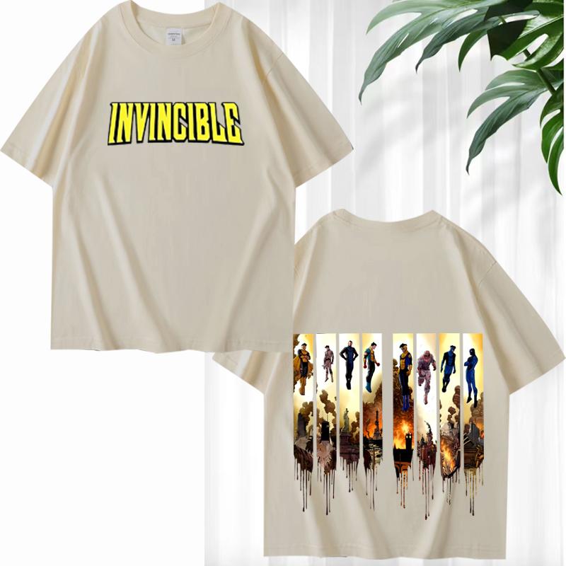 Hot sale The Invincible war Comic Art Classic T Shirt men ’s women Oversized 100% Cotton short sleeve Summer print Unisex tops