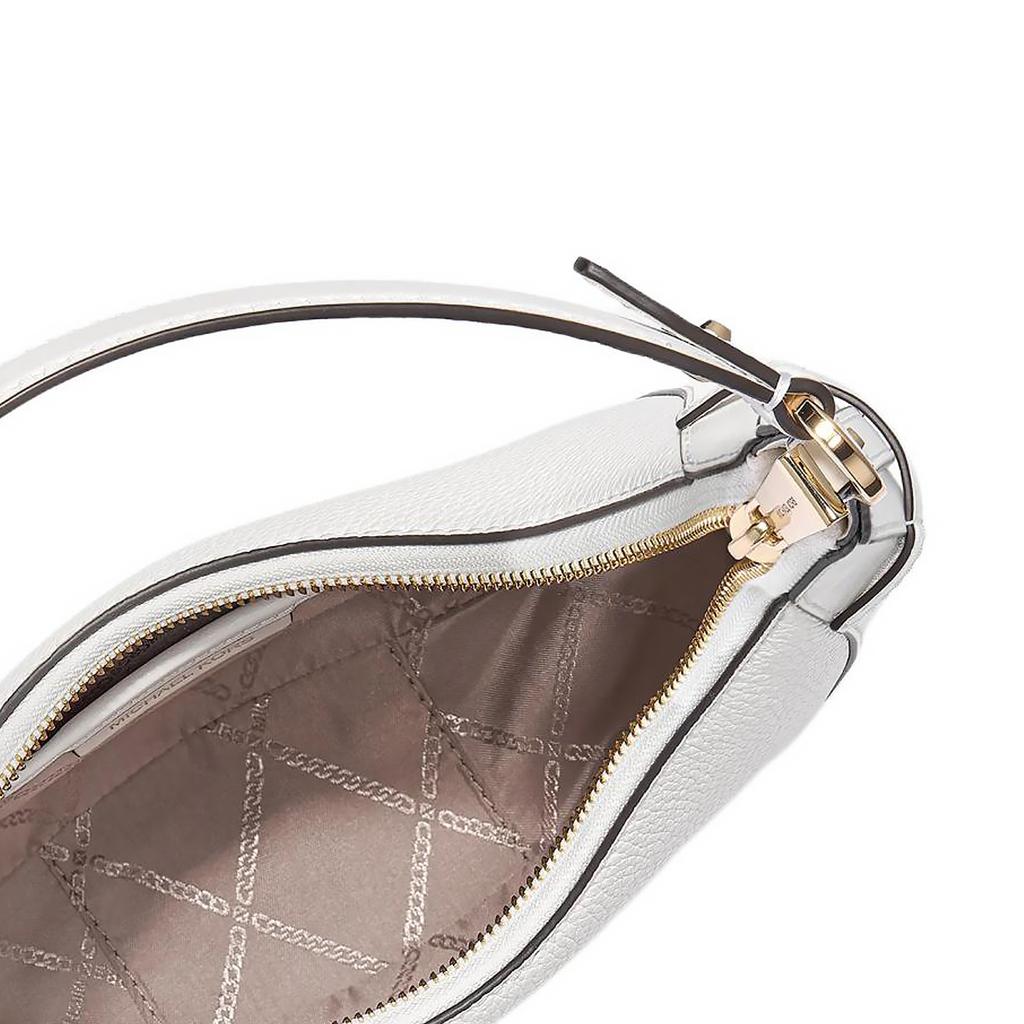 Michael Kors MK Preston Metal Logo Zipper Closure Leather And Synthetic Leather Shoulder Tote Bag Small Women handbags White 30S4G0PL5L-HEMP