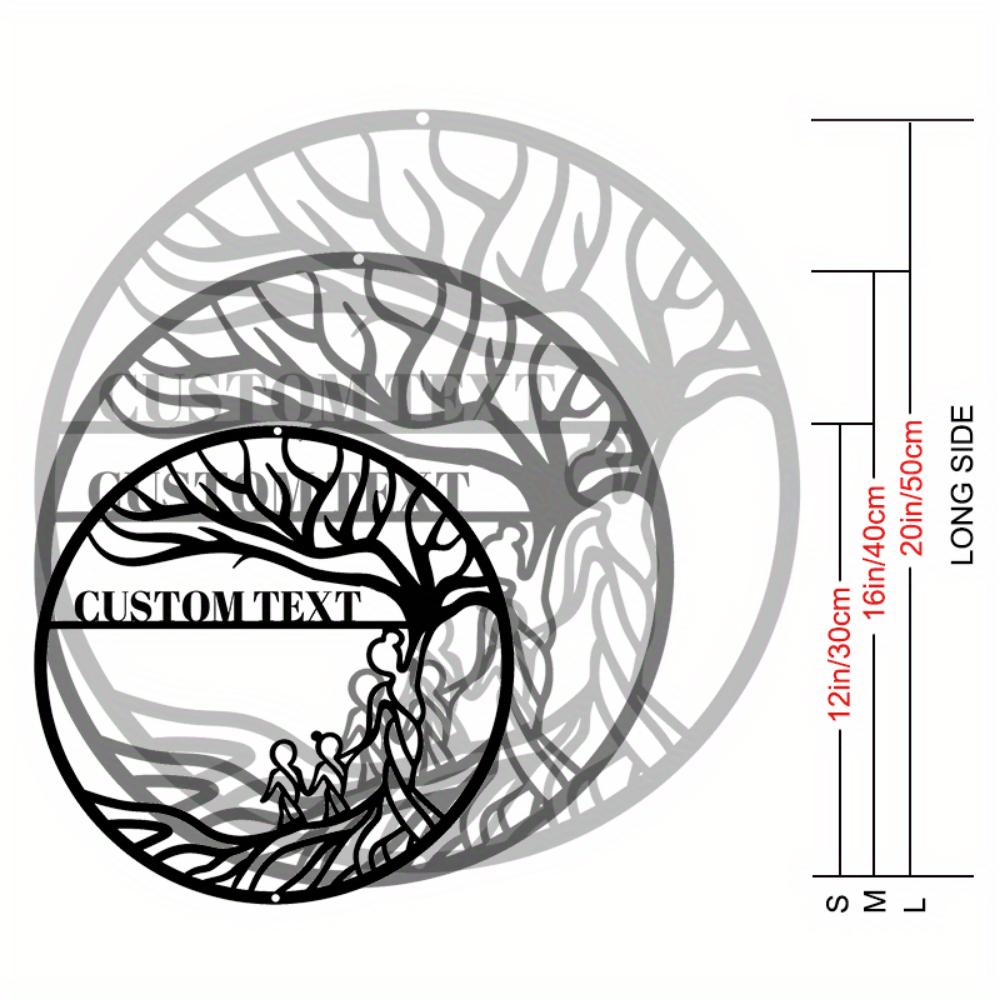 

Personalized Family Tree Metal Wall Art Vintage Gift for Mom 30cm