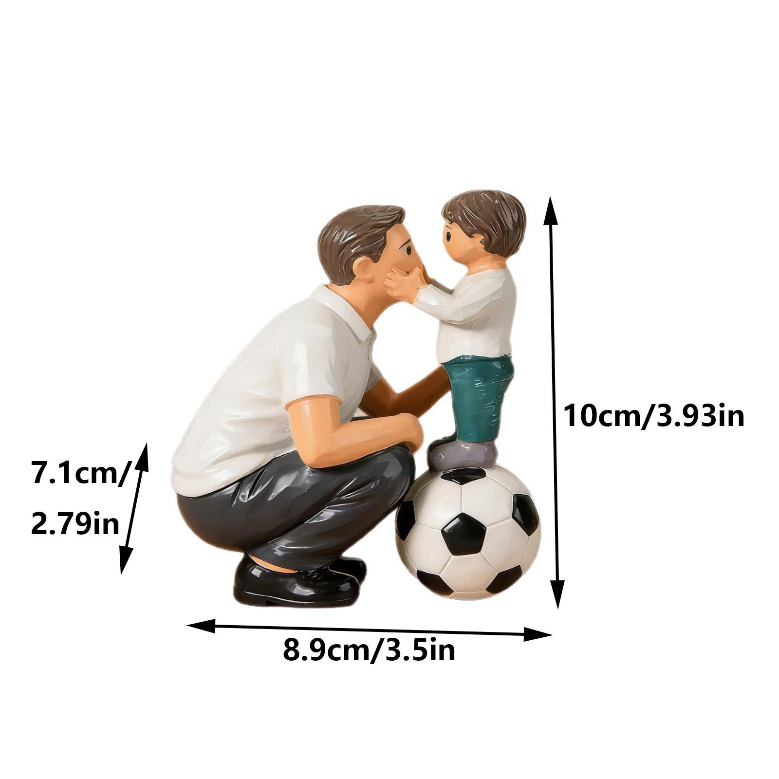 

Father and Son Football Resin Statue Creative Football Dream Figurine Outdoor Garden Courtyard Balcony Decorative Craft Ornament