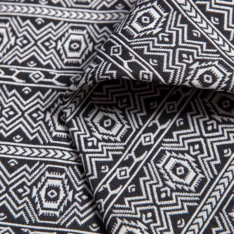 BILU Thicken Yarn Woven Polyester Cotton Linen Ethnic Jacquard Fabric for Home Textile