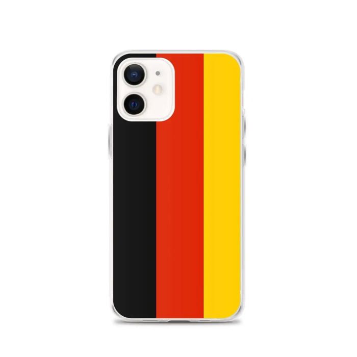 Coque iPhone 12 - Drapeau de l'Allemagne - Sopa de silicone - Chocs de proteção - Légère - Découpes precisos
