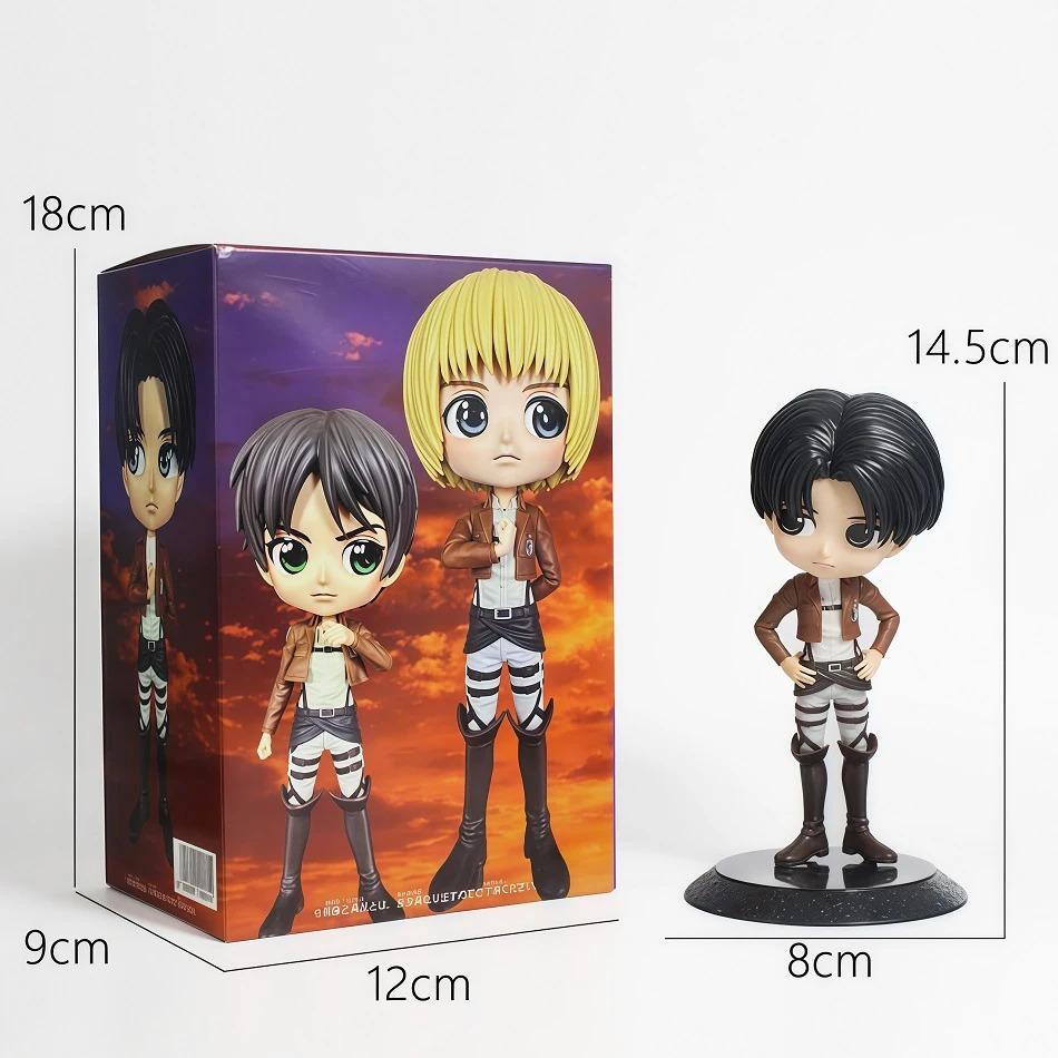 6pcs Anime Attack on Titan Anime Eren Levi Hange Zoe Erwin Smith Mikasa Ackerma PVC Action Figure Model Toy