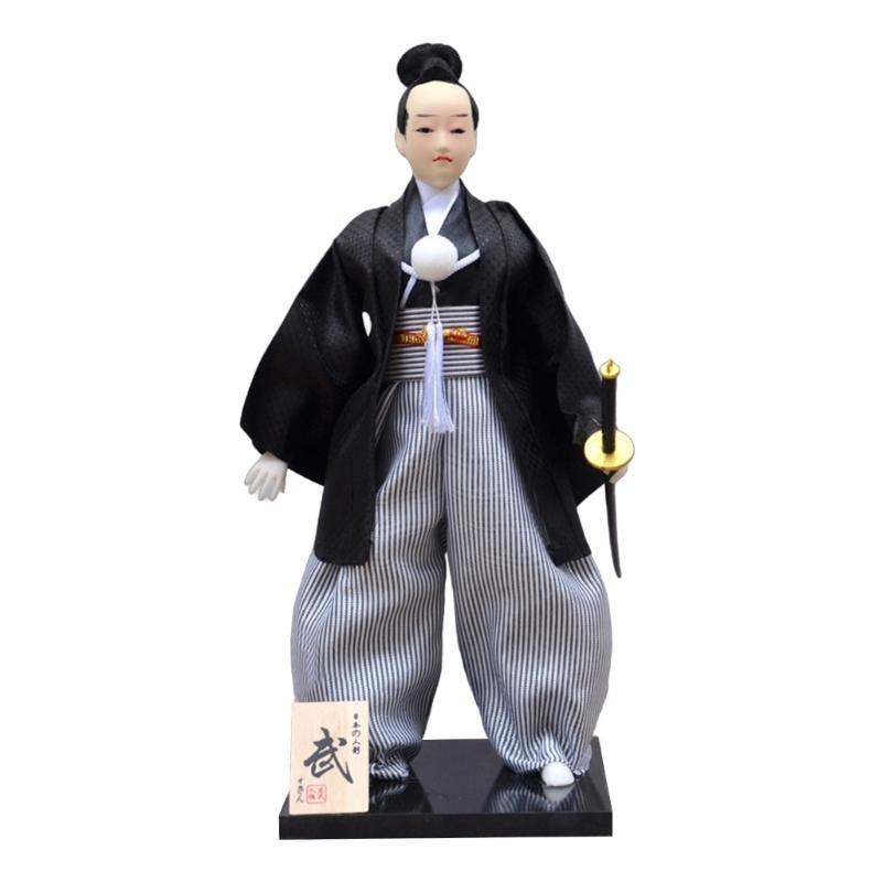 Traditional Japanese Samurais Dolls with Kimonos Figurine In Kimonos for Decoration