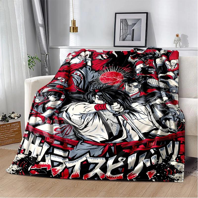 2026 New Style Retro Game Samurai Spirits Shodown Haohmaru Cartoon Blanket,Soft Throw Blanket for Home Bedroom Bed Sofa Kid Gift