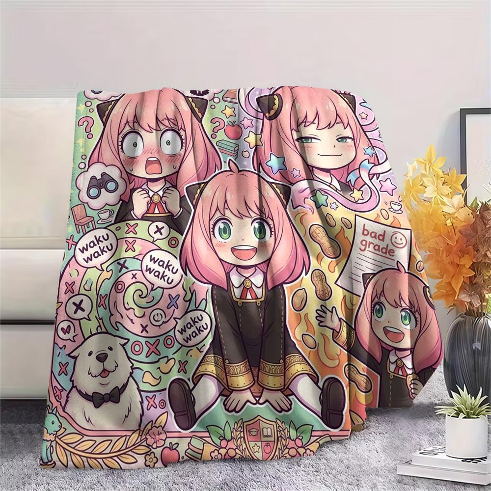Anya Forger Print Flannel Blanket, Ultra Soft High Quality All Seasons Warm Throw, Home Decor Cozy Blanket, Perfect Christmas Gift