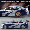 1:24 M3 GTR E46 Racing Car Model Toy Alloy Body Rubber Tires Music Light Sports Cars Doors Opened Models Toys Collectible Item