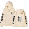 Attack on Titan Hoodie Unisex Fleece Sweatshirt Eren Mikasa Levi Character Print Autumn Winter Casual Pullover