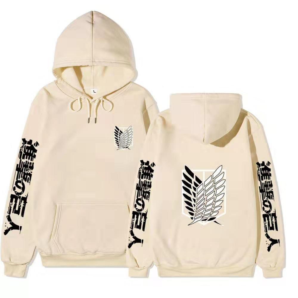 Attack on Titan Hoodie Unisex Fleece Sweatshirt Eren Mikasa Levi Character Print Autumn Winter Casual Pullover