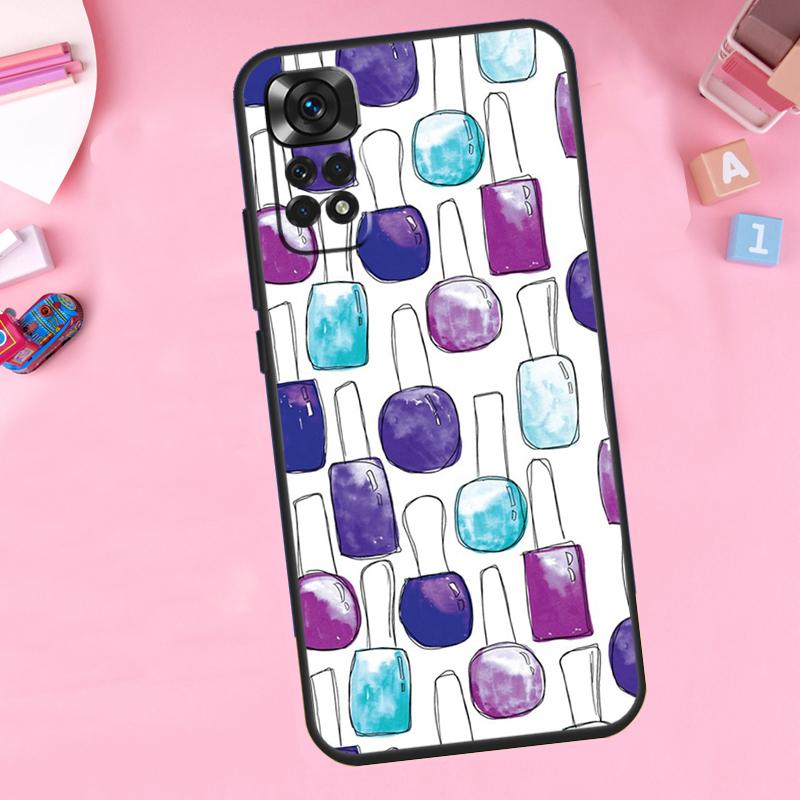Nail Polish Bottles Collection For Xiaomi Redmi Note 13 14 9 10 11 12 15 Pro Plus Phone Case For Redmi 15 C 14C 10C 12C 13C
