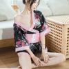 Night Language Long Sex Lingerie Sexy Kimono Japanese Print Nightgown Uniform Seduction Role Play